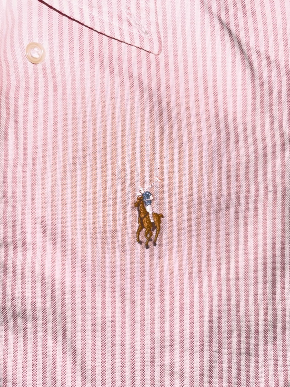 Ralph Lauren Pink and White Striped Button-Down Dress Shirt - Picture 3 of 8